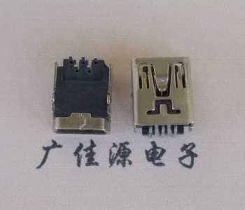 石排镇MINI USB前两脚插座 90度卧式 端子DIP针脚定义